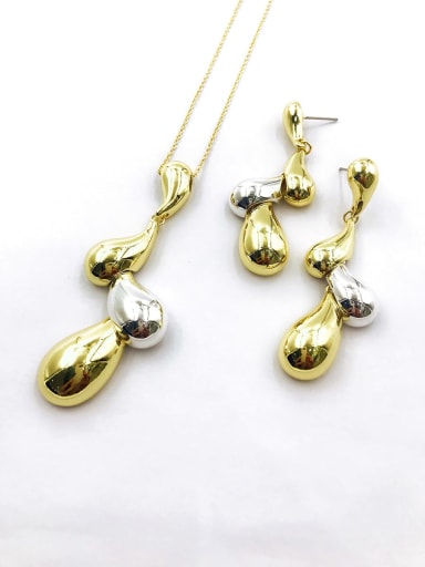 custom Trend Water Drop Zinc Alloy Earring and Necklace Set