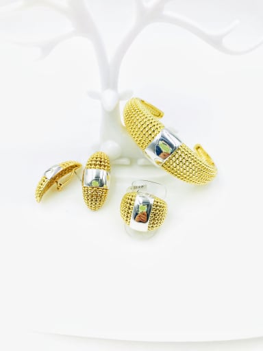 Brass Trend Ring Earring And Bracelet Set