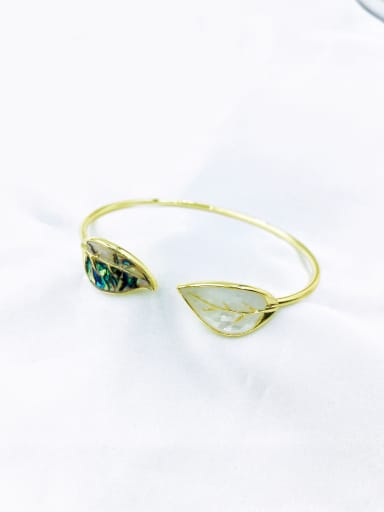 custom Zinc Alloy Shell Multi Color Leaf Minimalist Cuff Bangle