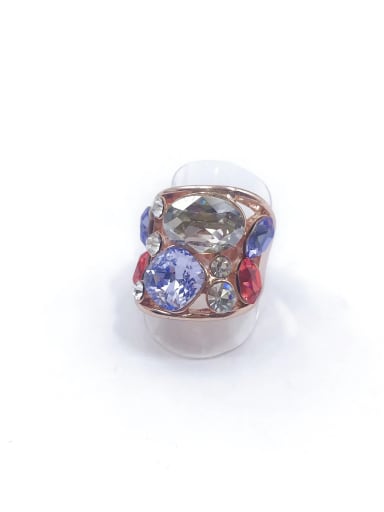 Zinc Alloy Glass Stone Multi Color Luxury Band Ring