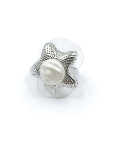 Zinc Alloy Resin White Star Trend Band Ring