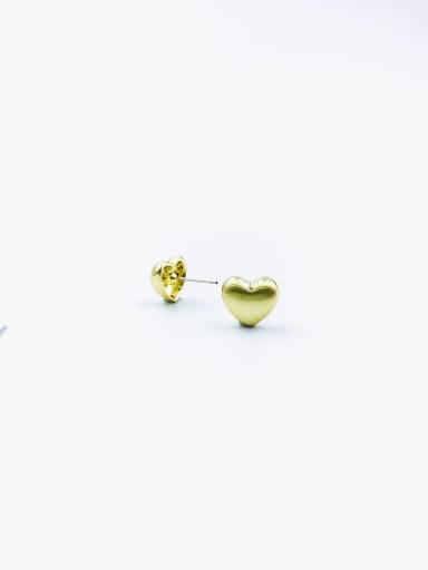 Gold Zinc Alloy Heart Minimalist Stud Earring