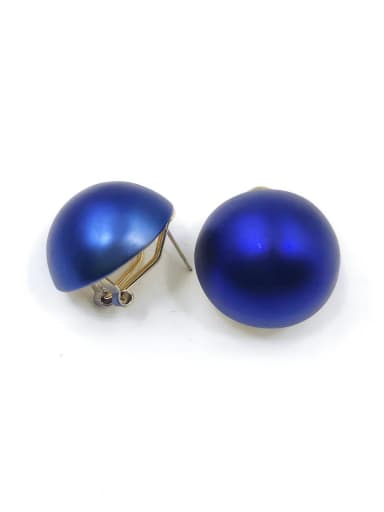 Blue Zinc Alloy Round Minimalist Clip Earring