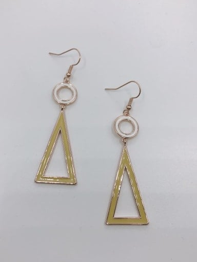 ROSE GOLD+WHITE+GREEN Zinc Alloy Enamel Triangle Minimalist Hook Earring