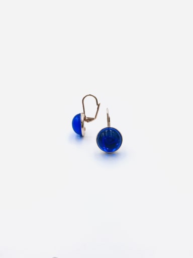 custom Zinc Alloy Sapphire Blue Round Minimalist Huggie Earring