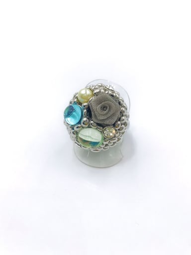 custom Zinc Alloy Resin Multi Color Flower Trend Band Ring