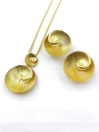 custom Trend Round Zinc Alloy Earring and Necklace Set