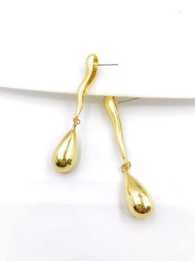 Gold Zinc Alloy Water Drop Minimalist Drop Earring