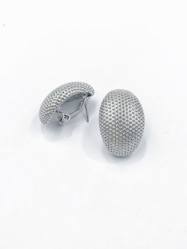 imitation rhodium Brass Oval Minimalist Clip Earring