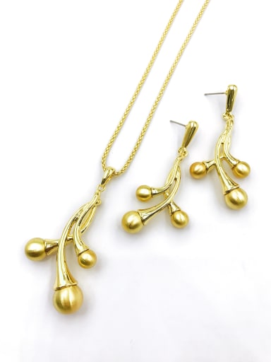 custom Trend Fruit Zinc Alloy Bead Gold Earring and Necklace Set