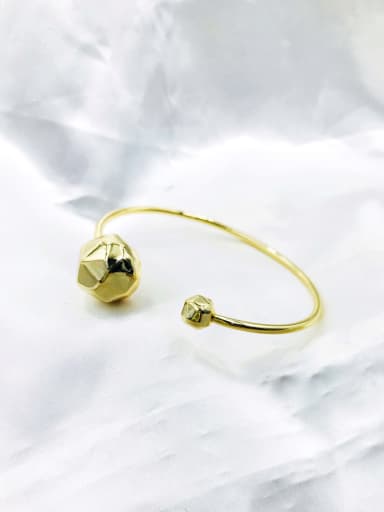 custom Brass Bead Gold Irregular Minimalist Cuff Bangle