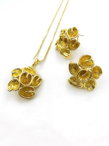 custom Trend Flower Zinc Alloy Earring and Necklace Set