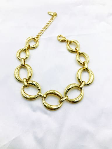 Gold Zinc Alloy Oval Trend Link Bracelet