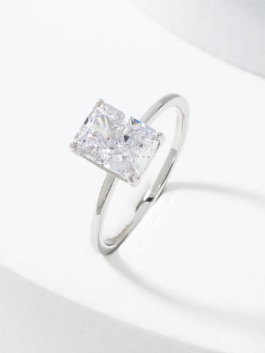 custom 925 Sterling Silver High Carbon Diamond White Minimalist Band Ring