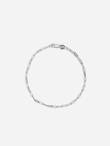 White18CM 925 Sterling Silver Minimalist Link Bracelet