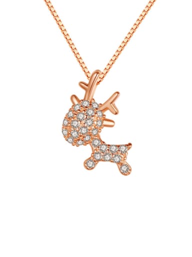 Red Deer Minimalist Lariat Necklace