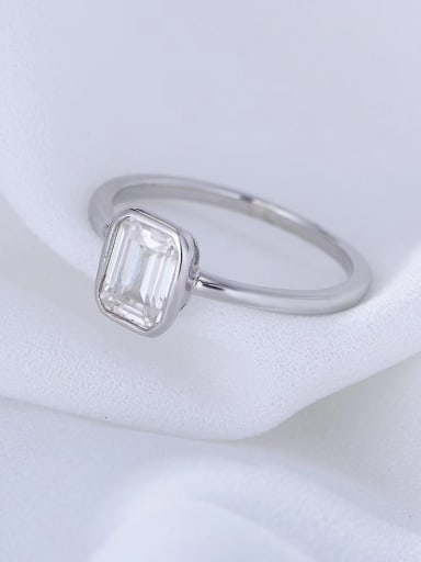 925 Sterling Silver Cubic Zirconia White Minimalist Band Ring