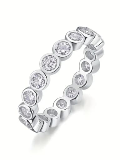 custom 925 Sterling Silver Moissanite White Minimalist Band Ring