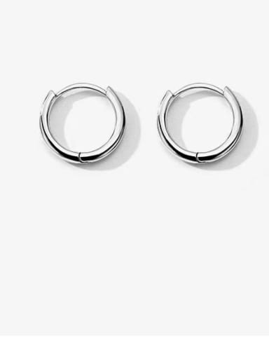 White8MM 925 Sterling Silver Minimalist Clip Earring