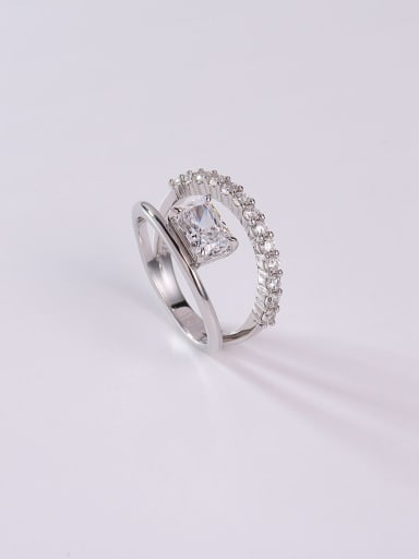 925 Sterling Silver High Carbon Diamond White Minimalist Band Ring