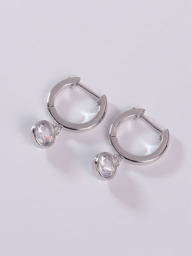 925 Sterling Silver Cubic Zirconia White Dainty Clip Earring