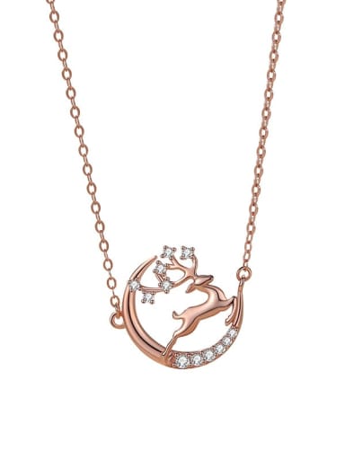 925 Sterling Silver Deer Minimalist Lariat Necklace
