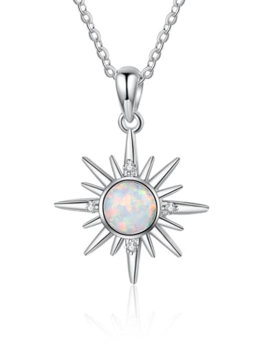 custom 925 Sterling Silver Synthetic Opal White Minimalist Lariat Necklace