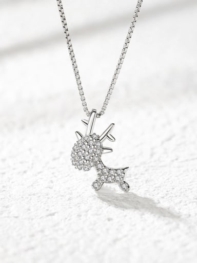 White Deer Minimalist Lariat Necklace
