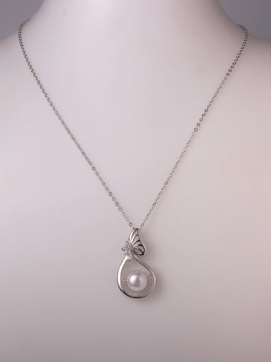 Freshwater Pearl White Minimalist Lariat Necklace