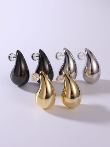 Brass Water Drop Minimalist Stud Earring