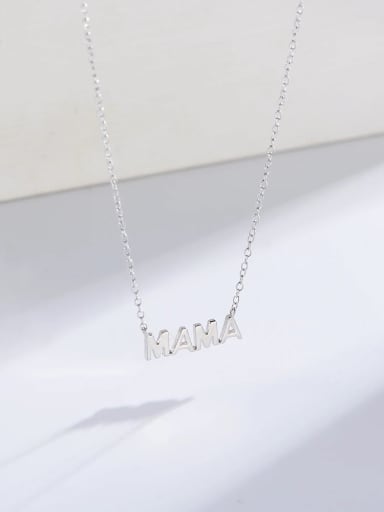 White 925 Sterling Silver Letter Minimalist Link Necklace