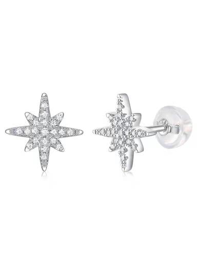 925 Sterling Silver Moissanite White Minimalist Stud Earring