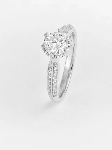 925 Sterling Silver Moissanite White Solitaire Ring
