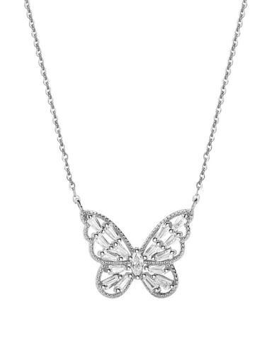 925 Sterling Silver Butterfly Minimalist Lariat Necklace