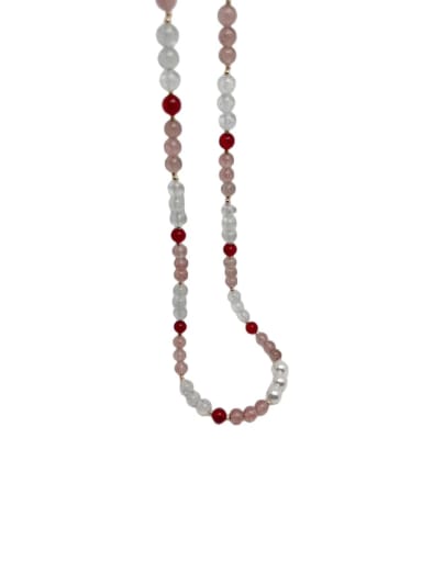 Stainless steel Austrian Crystal Multi Color Dainty Link Necklace
