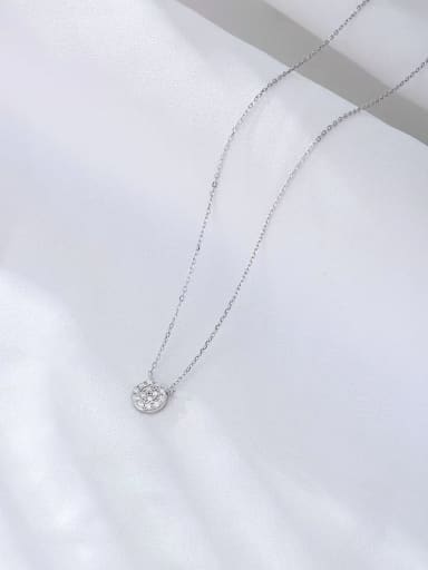 White 925 Sterling Silver Cubic Zirconia White Minimalist Link Necklace