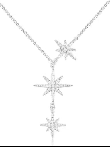 White 925 Sterling Silver Cubic Zirconia White Dainty Necklace