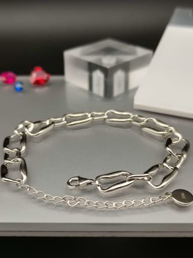 925 Sterling Silver Geometric Statement Adjustable Bracelet
