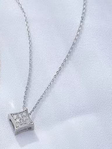925 Sterling Silver Cubic Zirconia White Minimalist Lariat Necklace