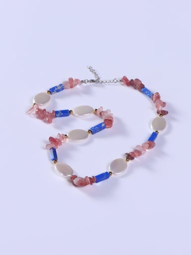 custom Stainless steel Crystal Multi Color Minimalist Beaded Necklace