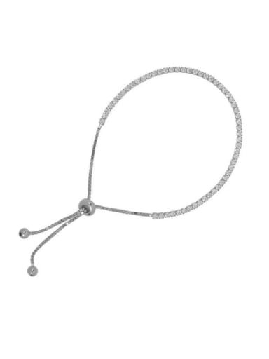 White 925 Sterling Silver Minimalist Adjustable Bracelet