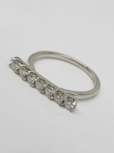 White 925 Sterling Silver Moissanite White Minimalist Band Ring