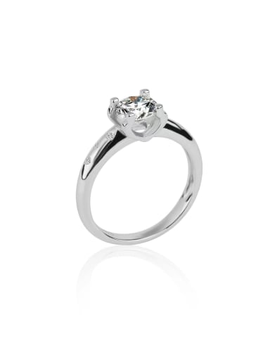 925 Sterling Silver Moissanite White Minimalist Solitaire Ring