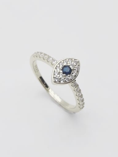 925 Sterling Silver Cubic Zirconia Blue Minimalist Ring