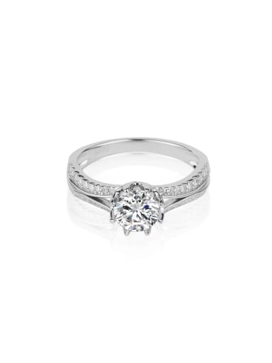 925 Sterling Silver Moissanite White Minimalist Solitaire Ring