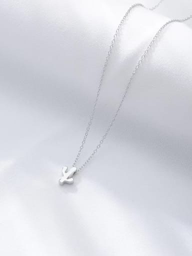 White 925 Sterling Silver Cactus Minimalist Link Necklace