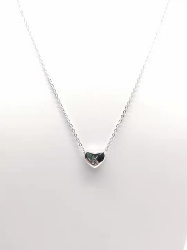 925 Sterling Silver Heart Minimalist Initials Necklace