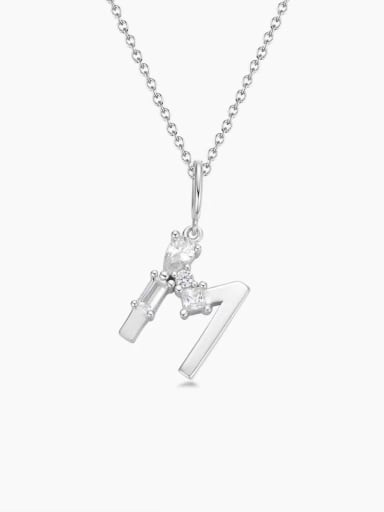 925 Sterling Silver Cubic Zirconia White Minimalist Initials Necklace