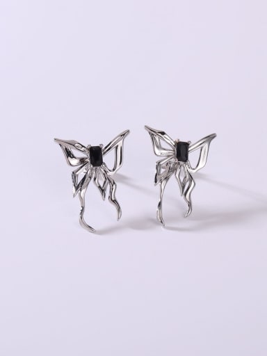 925 Sterling Silver Black Minimalist Stud Earring