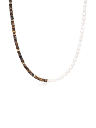 Brass Crystal Irregular Minimalist Cuban Necklace